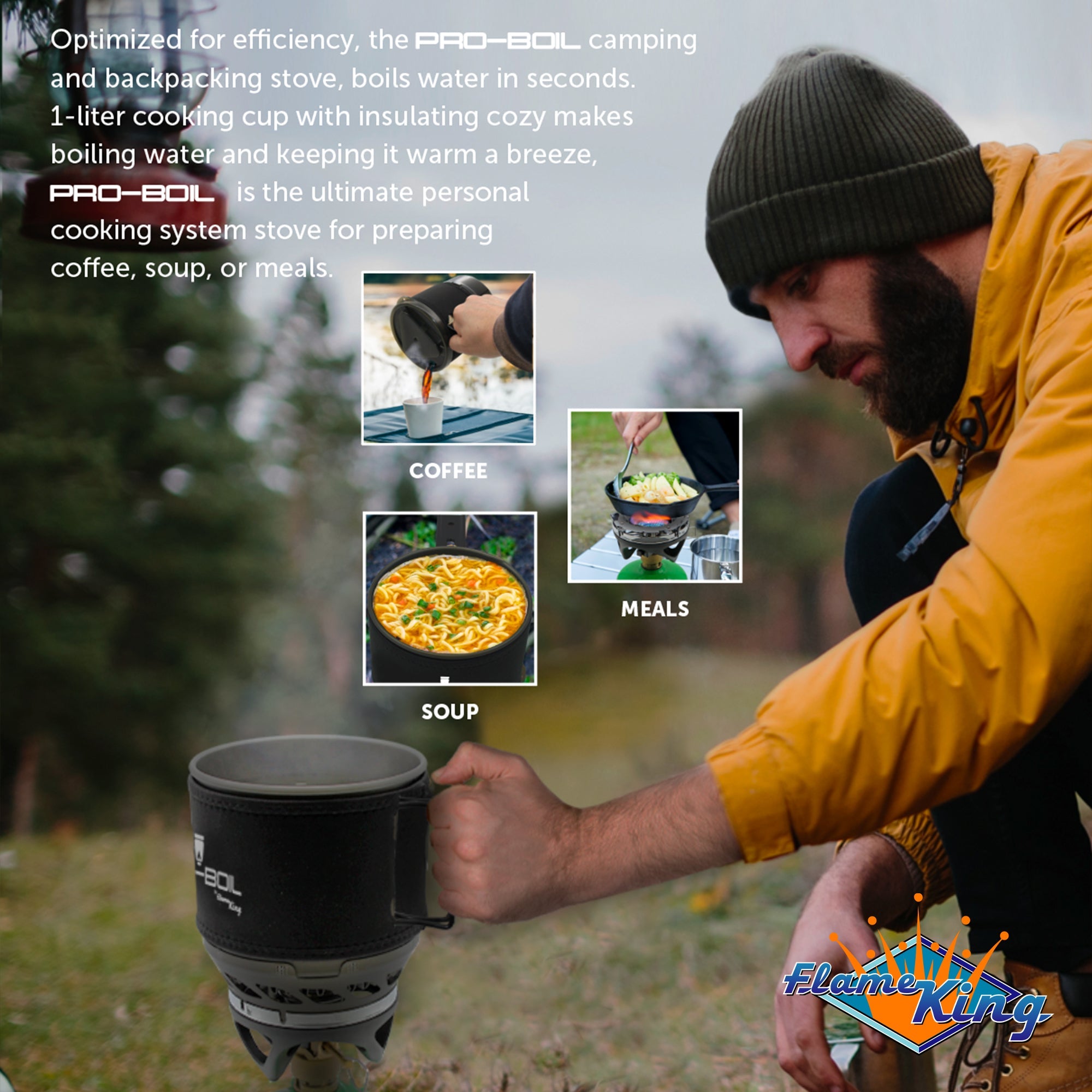 Flame King Pro-Boil Camping and Backpacking Stove Cooking System