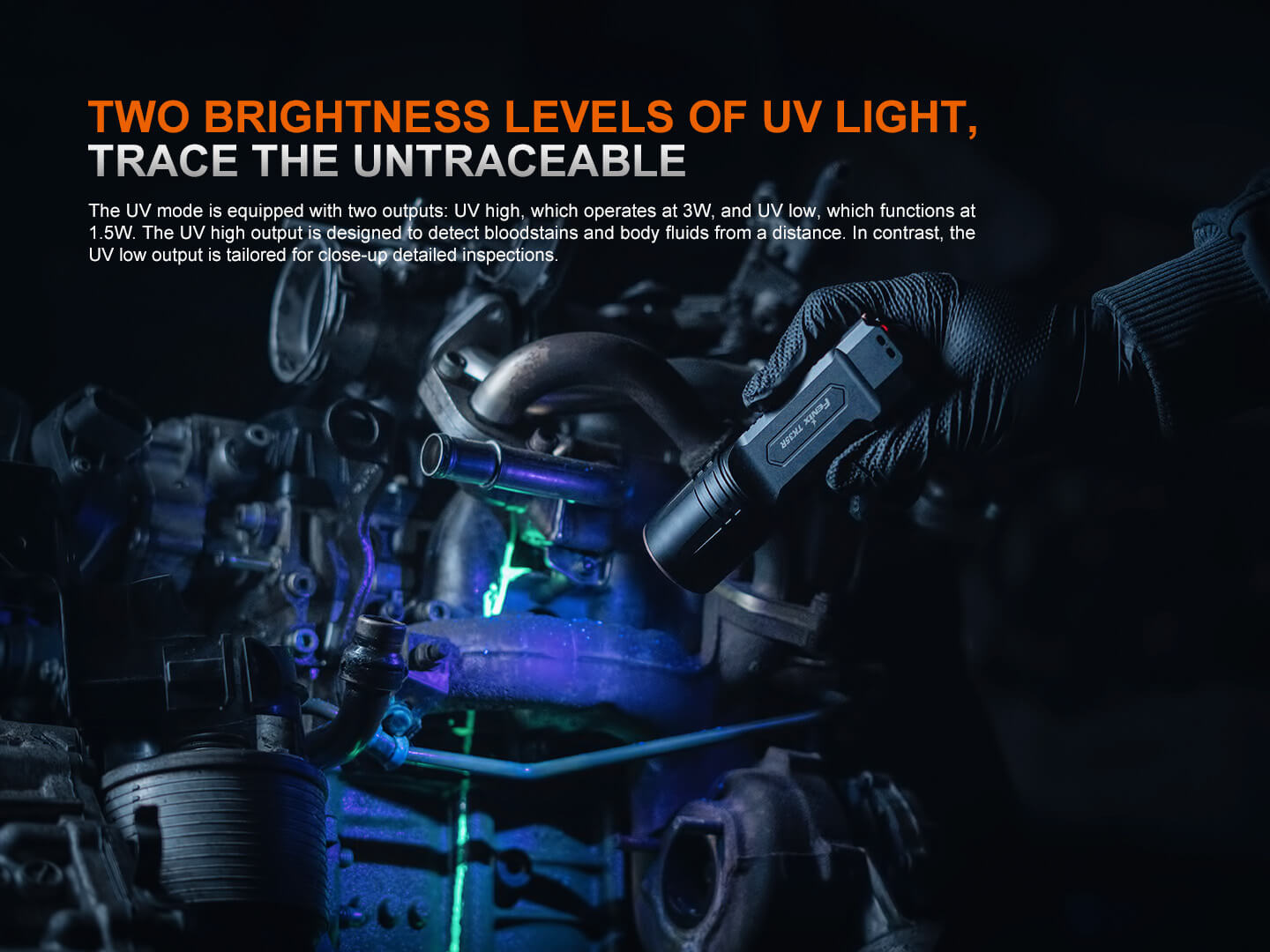 Fenix TK35R UV Light Rechargeable High-Performance Tactical Flashlight