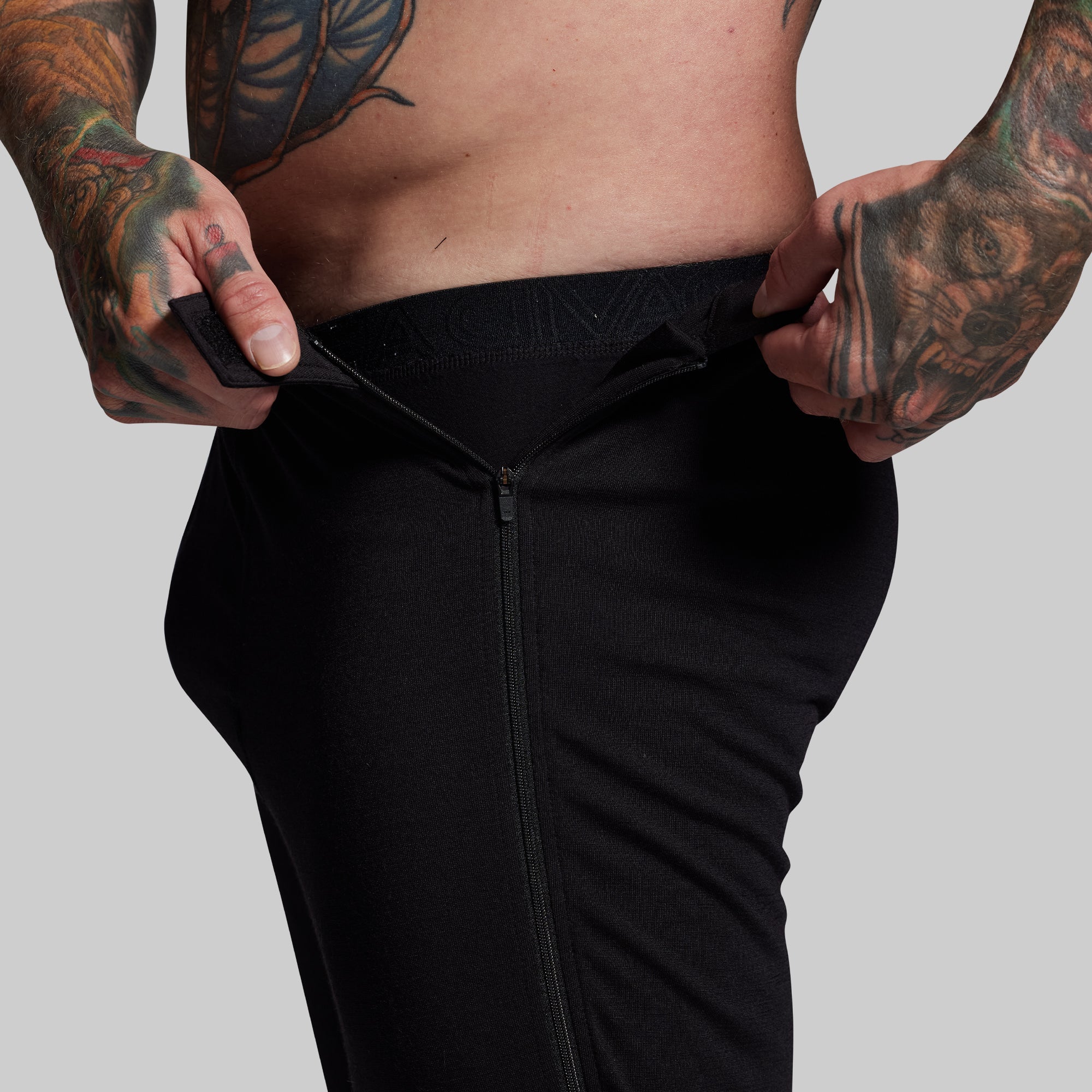 Ridgeline Merino Full Zip Bottom 165 (Black)