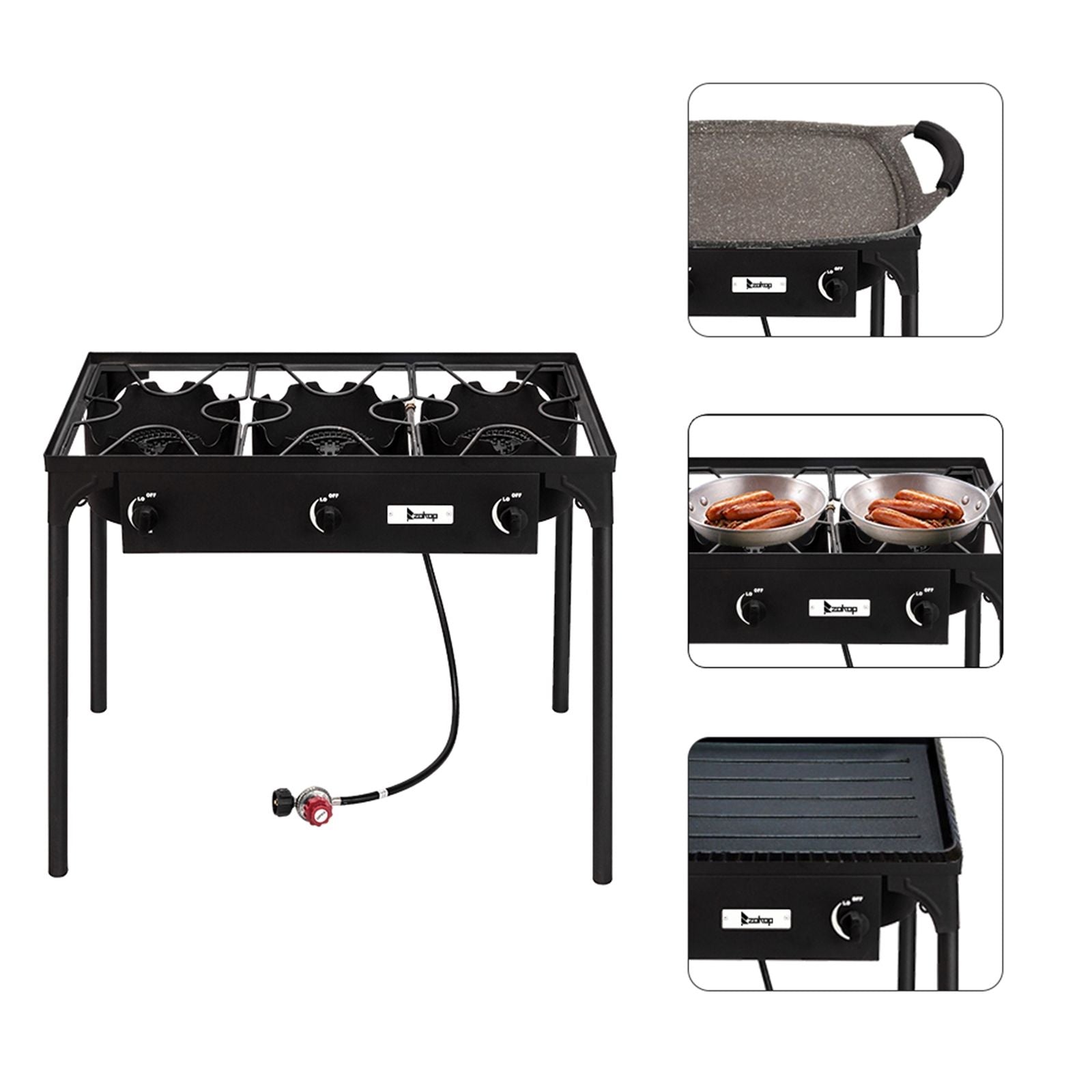 225,000 BTU Outdoor Propane Camp Stove β 3 Burner Cooker