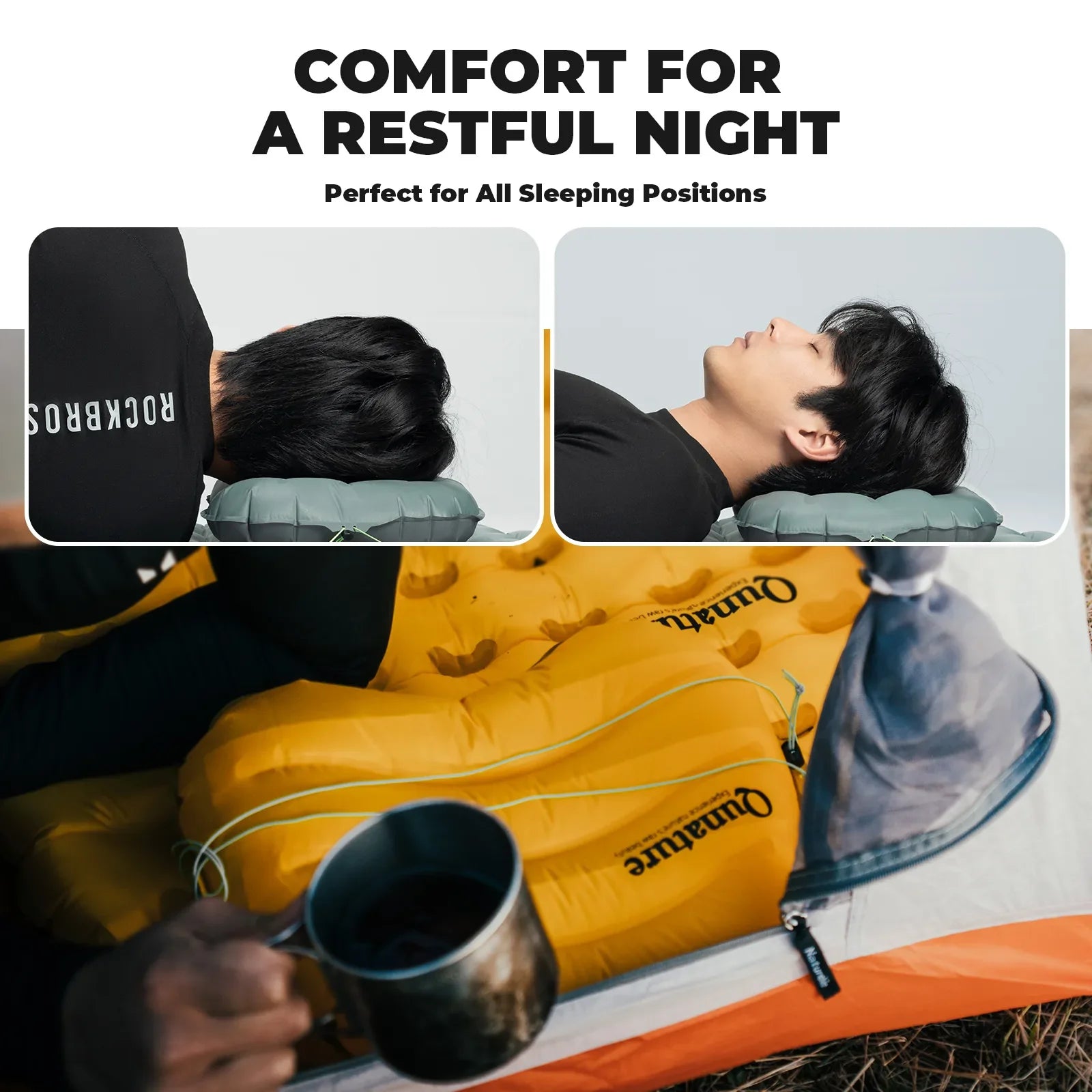 Ultralight Inflatable Camping Pillow for Neck Lumbar Support & Hiking Sleeping