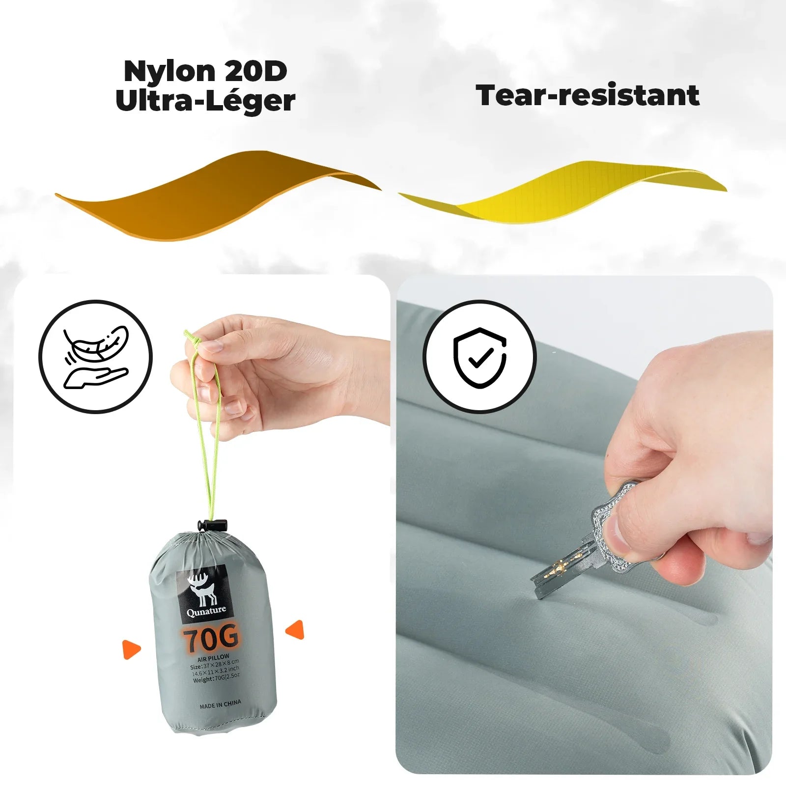 Ultralight Inflatable Camping Pillow for Neck Lumbar Support & Hiking Sleeping