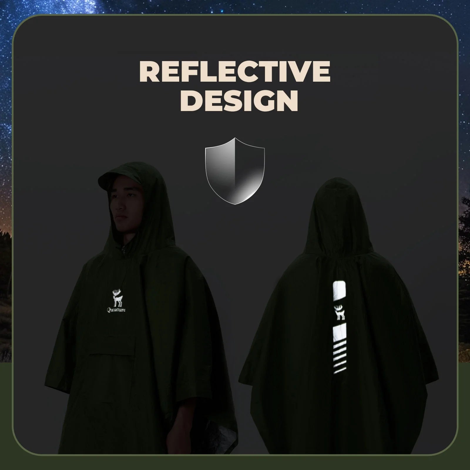 Unisex Waterproof Raincoat with Pocket for Hiking Outdoor