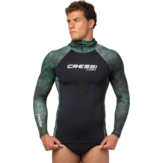 Cressi Cobia Lycra Rash Guard Top - Green Camo