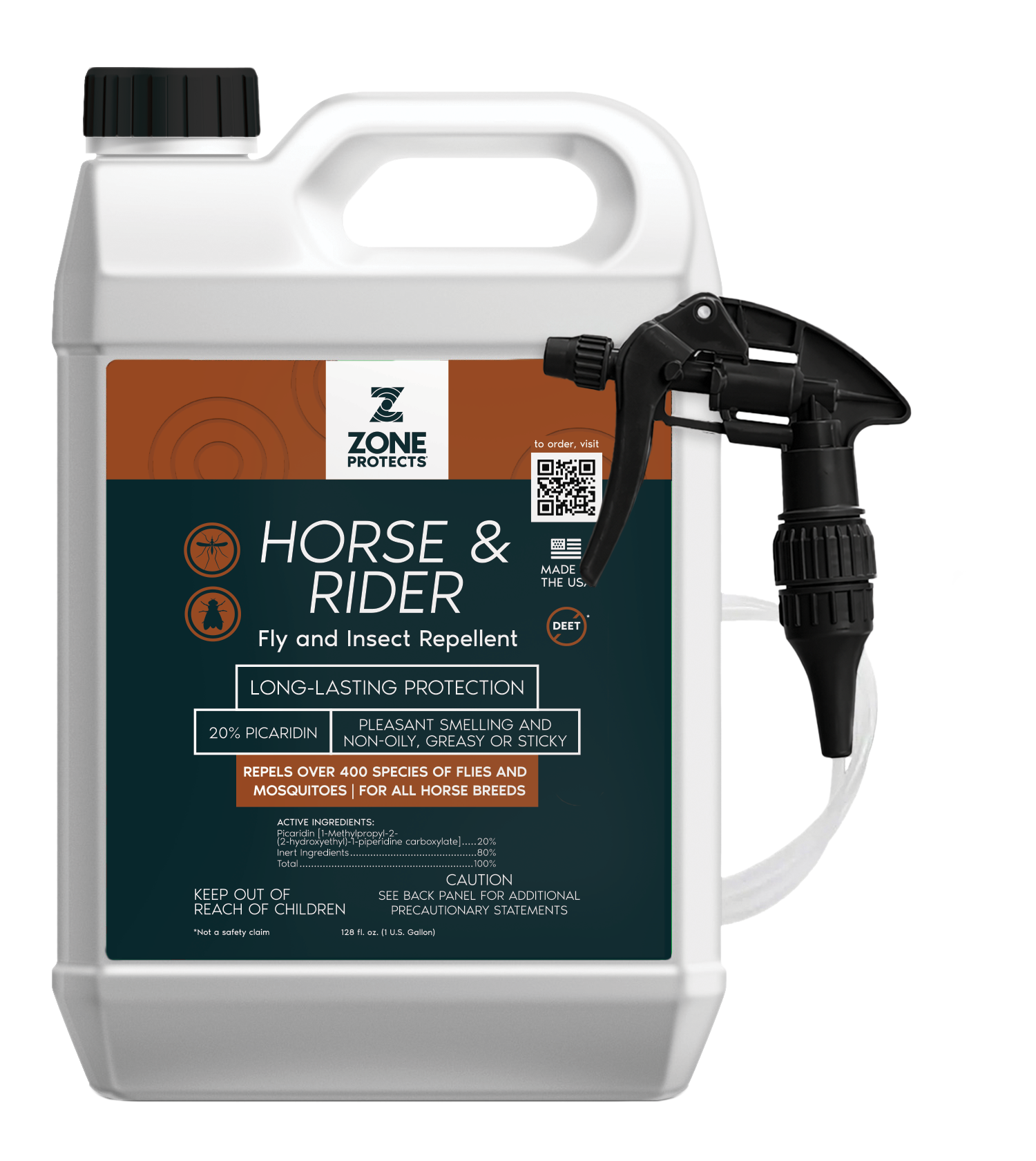 Horse &amp; Rider Fly &amp; Insect Repellent Spray, Gallon w/ Trigger Sprayer