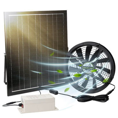 10" Solar Exhaust Intake Fan with Battery&amp;42W Solar Panel