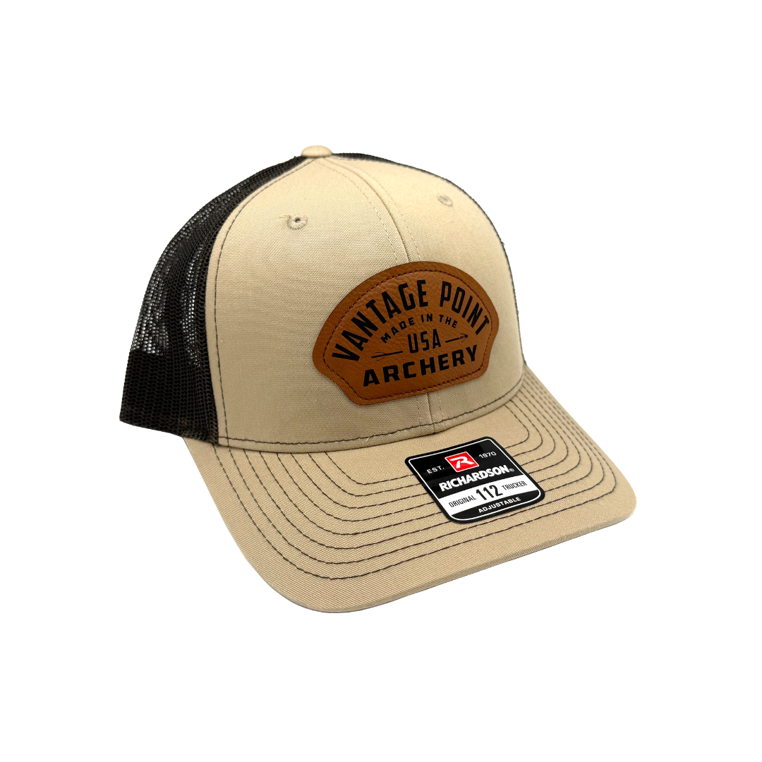 Vantage Point Brown Patch Trucker Hat - Tan