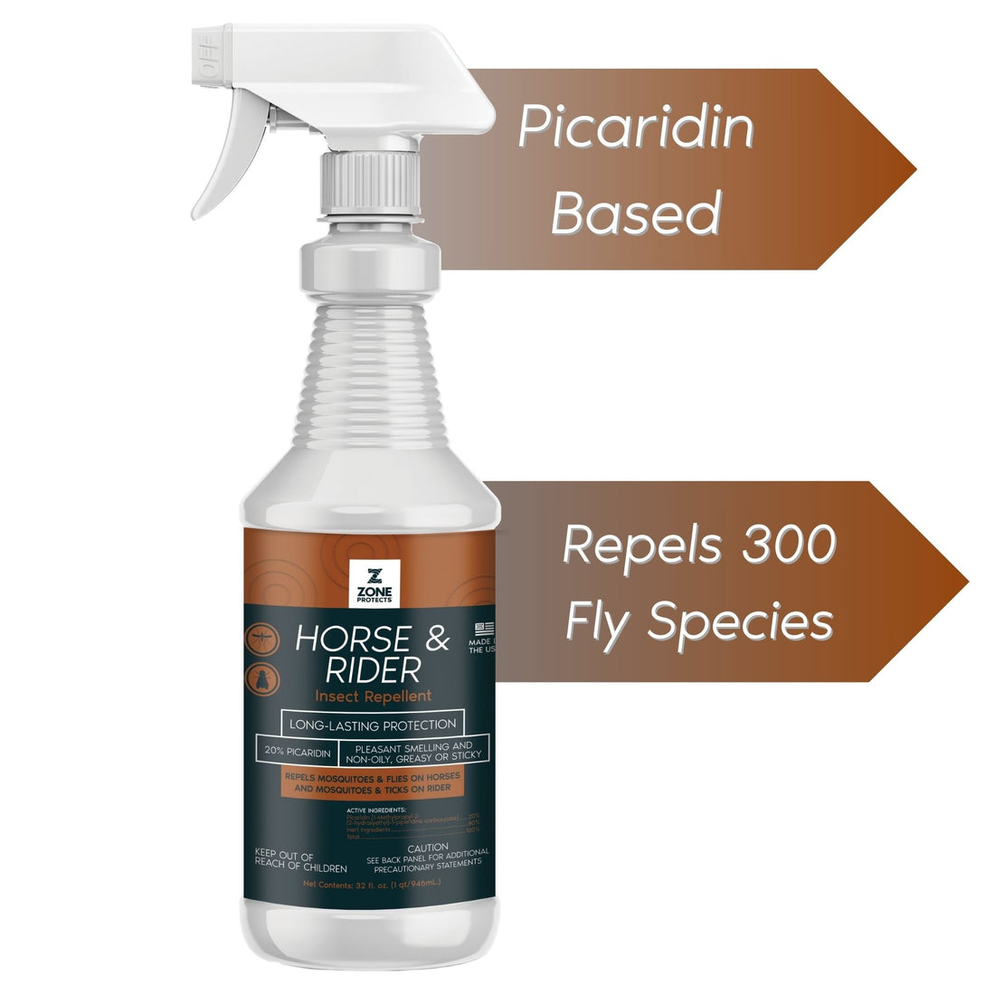 Horse &amp; Rider Fly &amp; Insect Repellent Spray, 32oz Trigger Sprayer