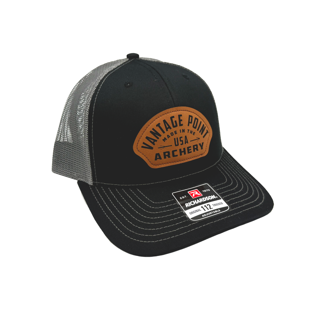 Vantage Point Brown Patch Trucker Hat - Black