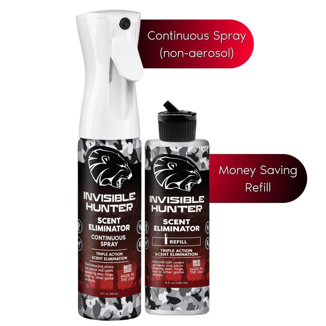Invisible Hunter Scent Eliminator Continuous Spray + Refill