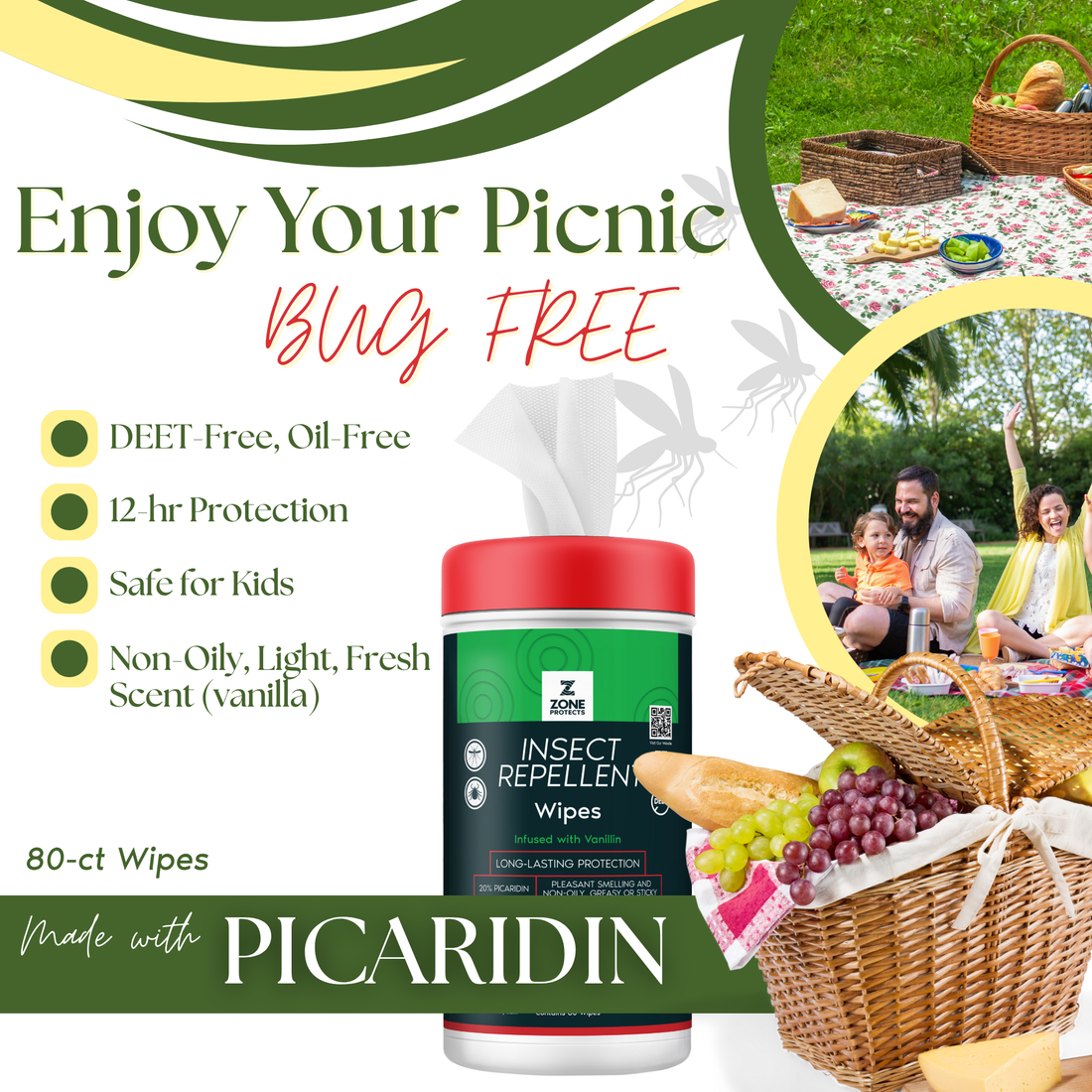 Scented Insect Repellent Wipes