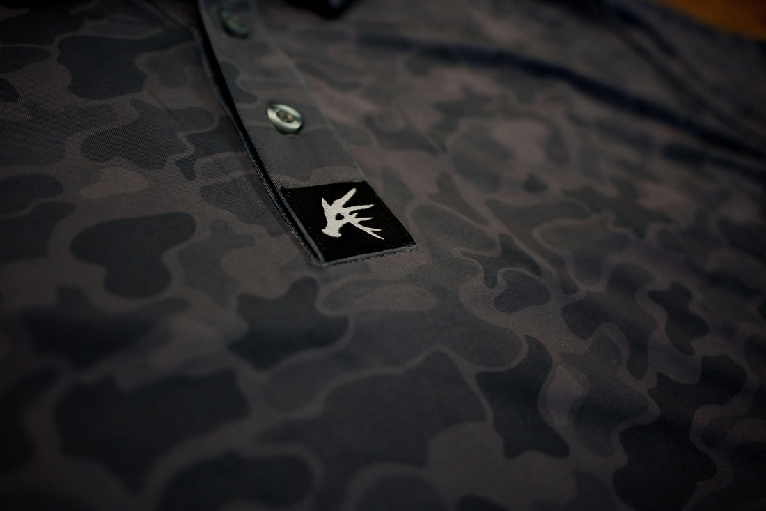Black Marsh Duck Camo Golf Polo