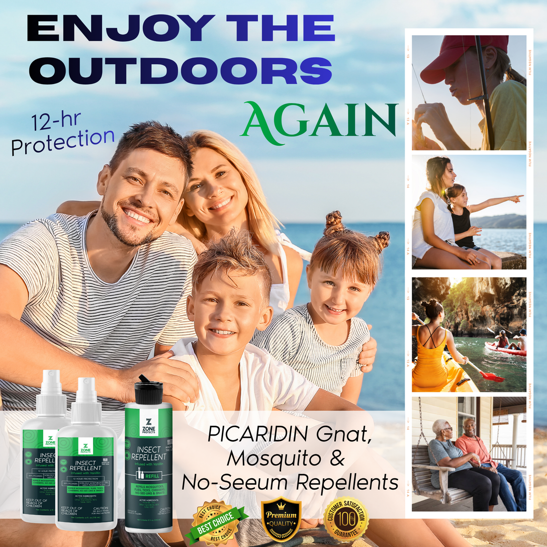 Insect Repellent, Picaridin, Scented Two Pack + Refill