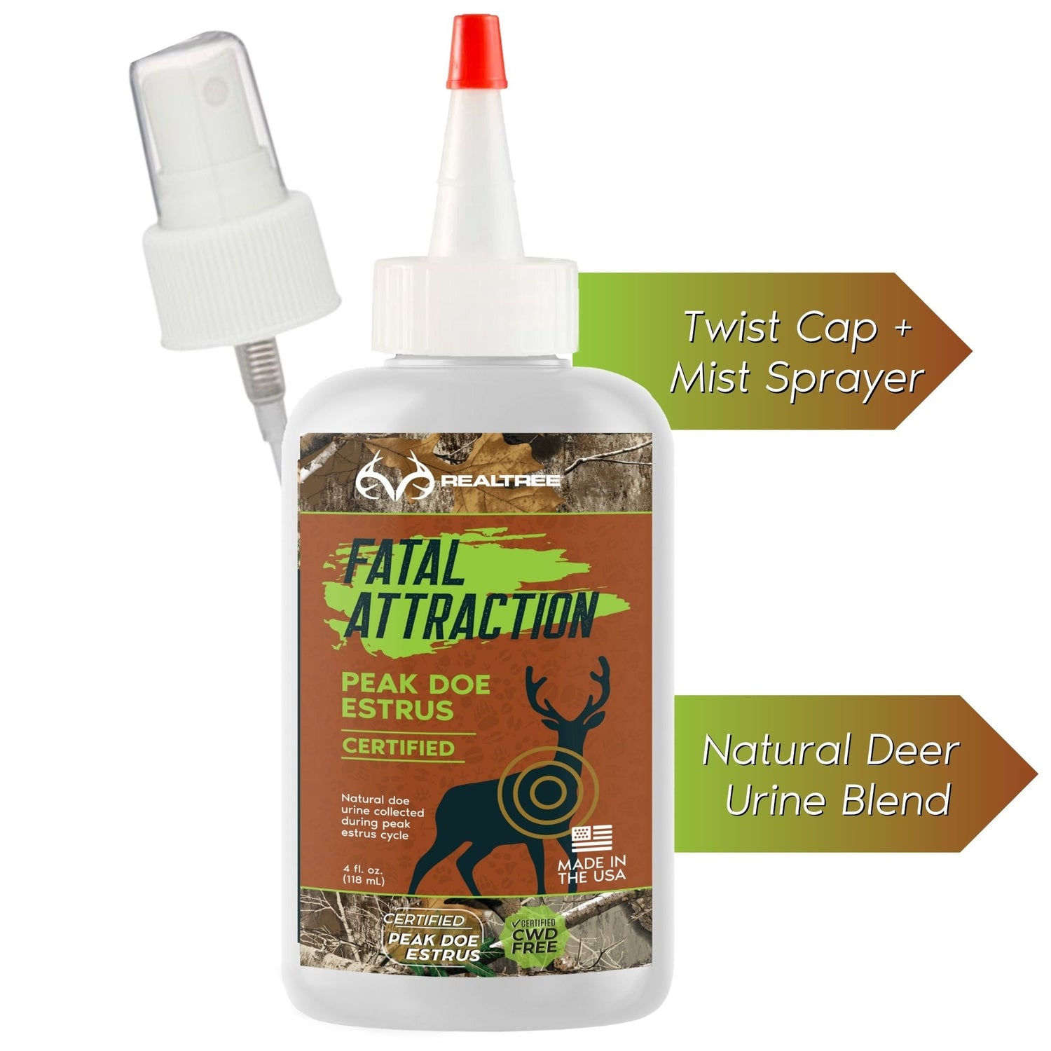Deer Attractant; Realtree Fatal Attraction Deer Attractant Peak Doe Estrus