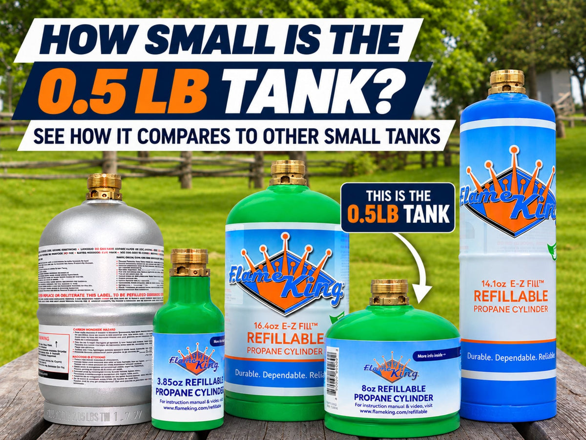 Flame King 2 Packs Eco Friendly Sustainable 8oz 1/2lb Refillable Propane Tank LP Cylinder