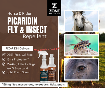 Horse &amp; Rider Fly &amp; Insect Repellent Spray-Refill, 32oz Bundle