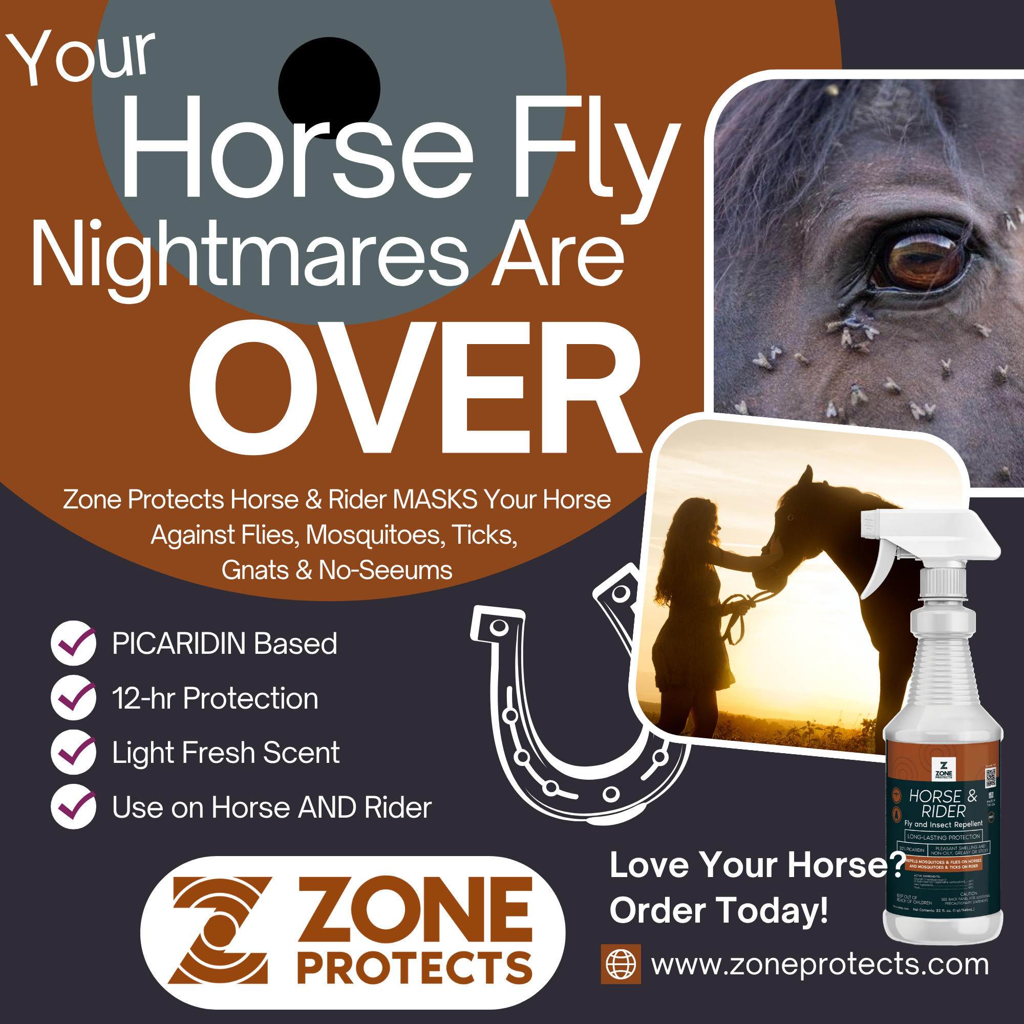 Horse &amp; Rider Fly &amp; Insect Repellent Spray-Refill, 32oz Bundle