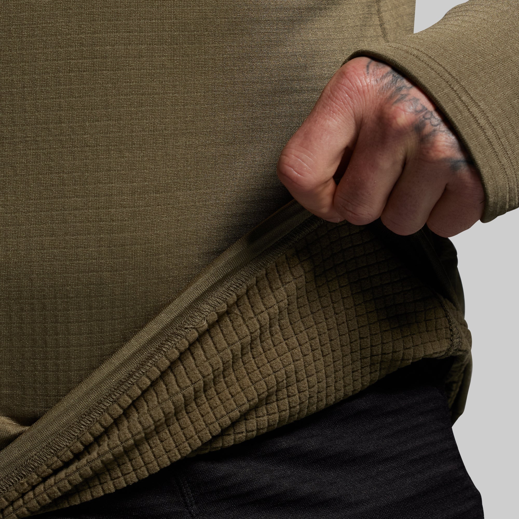 Quiver Grid Fleece Thermal Top (OD Green)