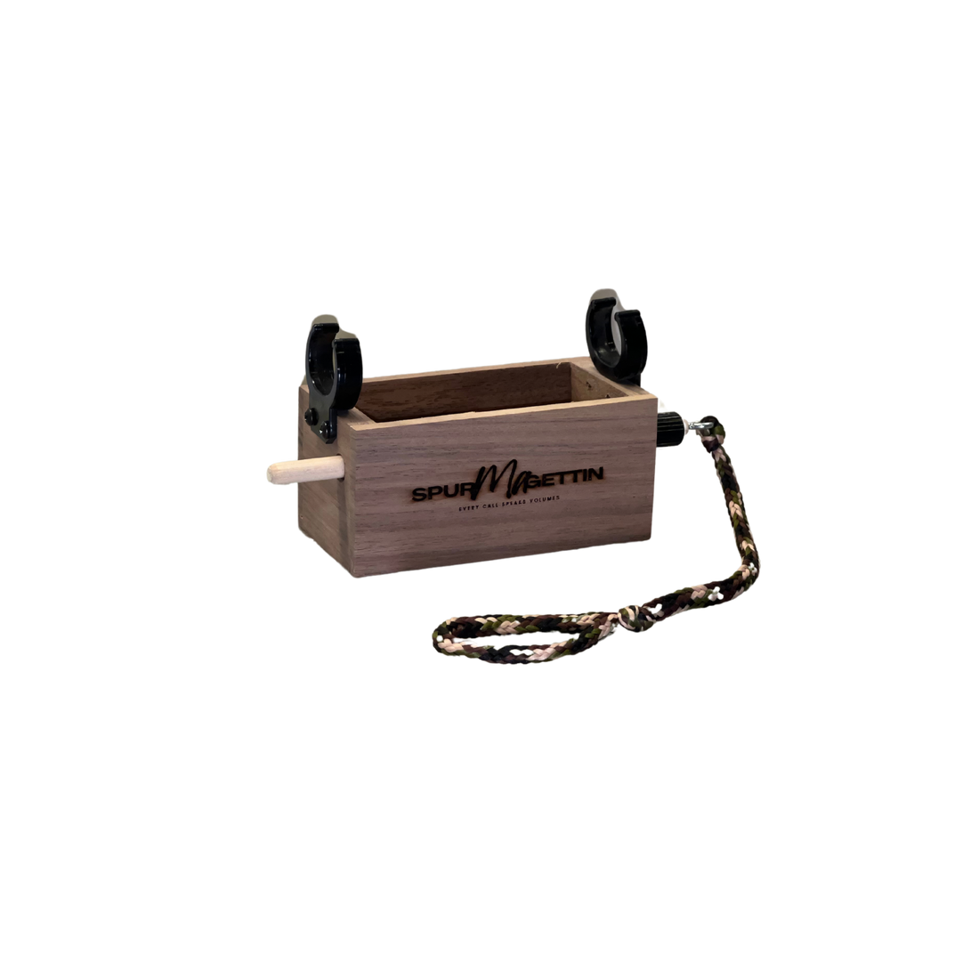 Gun Mount Push Button Box Call in Black Walnut Wood