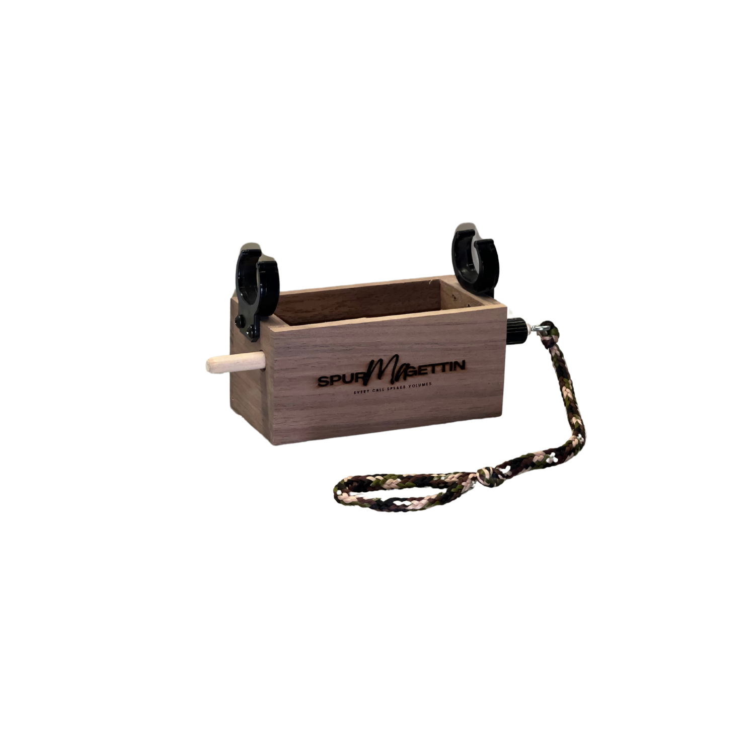 Gun Mount Push Button Box Call in Black Walnut Wood