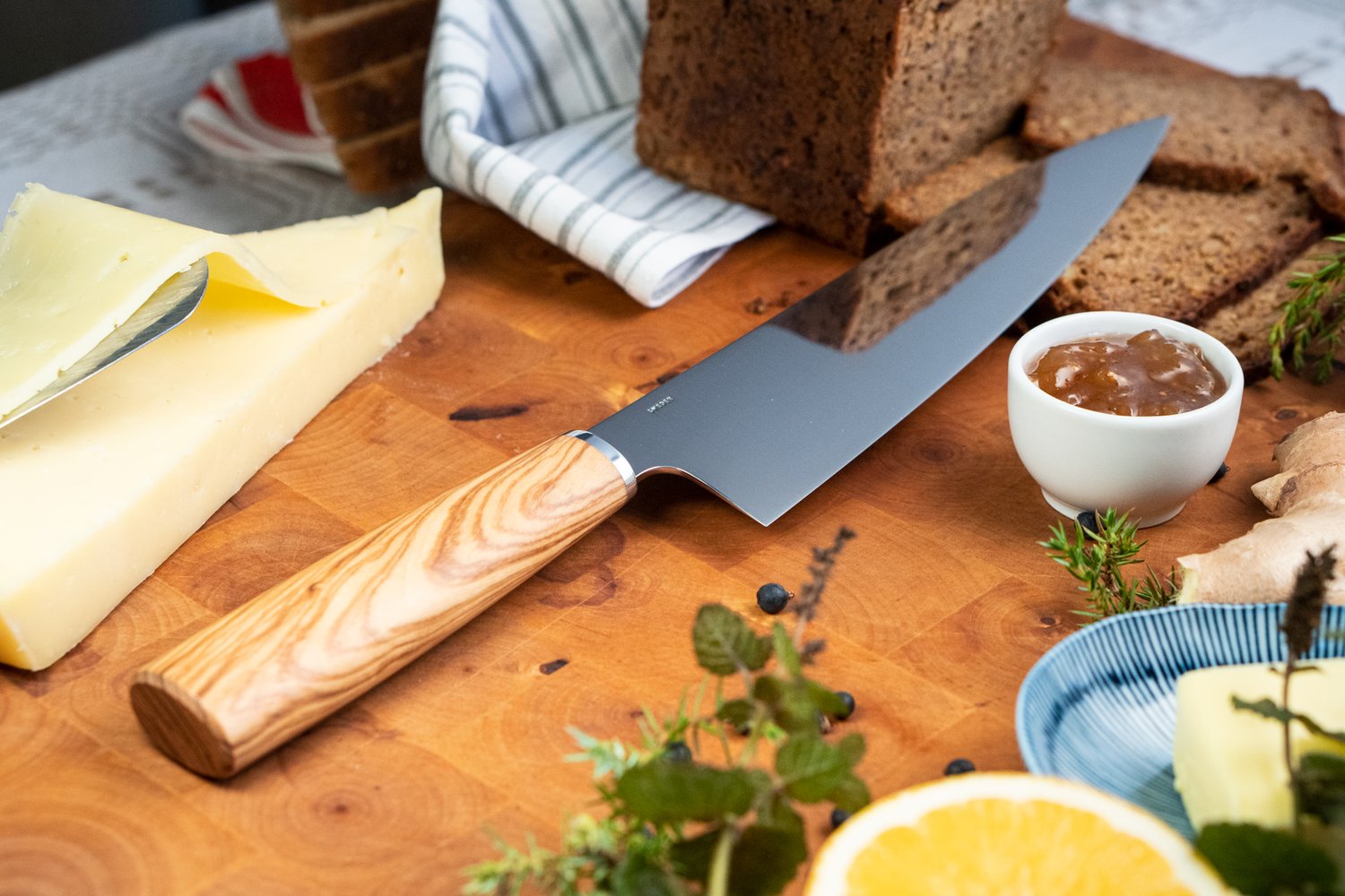 A&amp;C Chef Knife - Olivewood