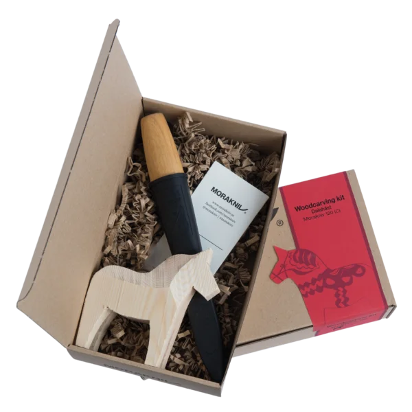 Mora Carving Knife Kit with Dala Horse Block 