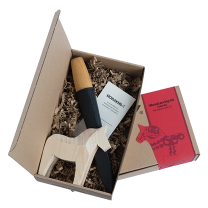 Mora Carving Knife Kit with Dala Horse Block 