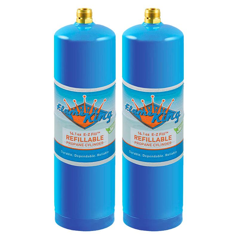 Flame King 1lb Refillable Propane Tank Welding LP Cylinder 14.1 - 2 Pack Eco Friendly Sustainable Tank