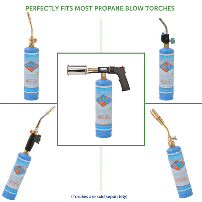 Flame King 1lb Refillable Propane Tank Welding LP Cylinder 14.1 - 2 Pack Eco Friendly Sustainable Tank