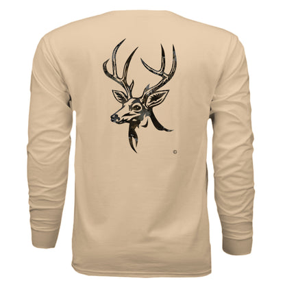 Harvest Splash Burst Camo Buck Long Sleeve T-Shirt