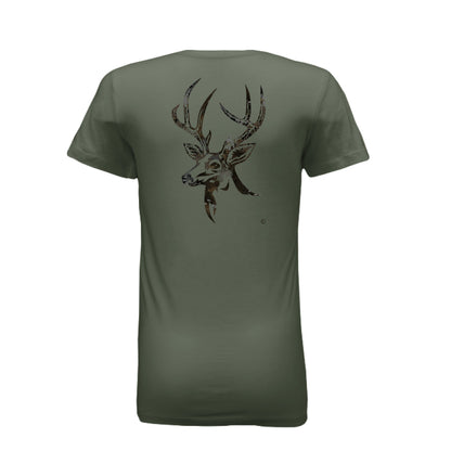 Women’s Harvest Splash Burst Camo Buck T-Shirt