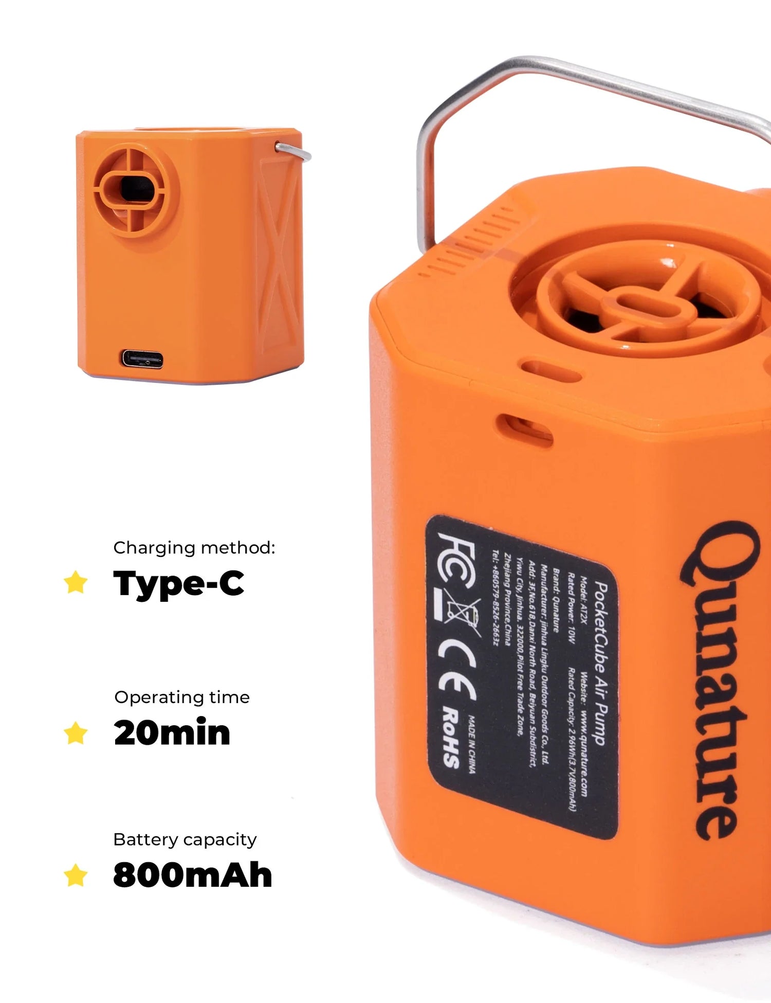 4.2 kPa Mini Air Pump with 800 mAh Battery &amp; LED