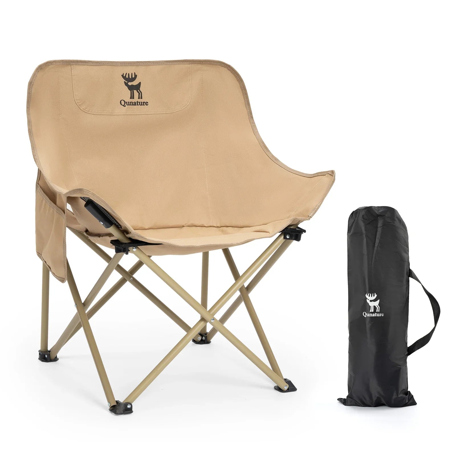 Folding Carbon Steel Camping Chair - Adult &amp; Kids Sizes