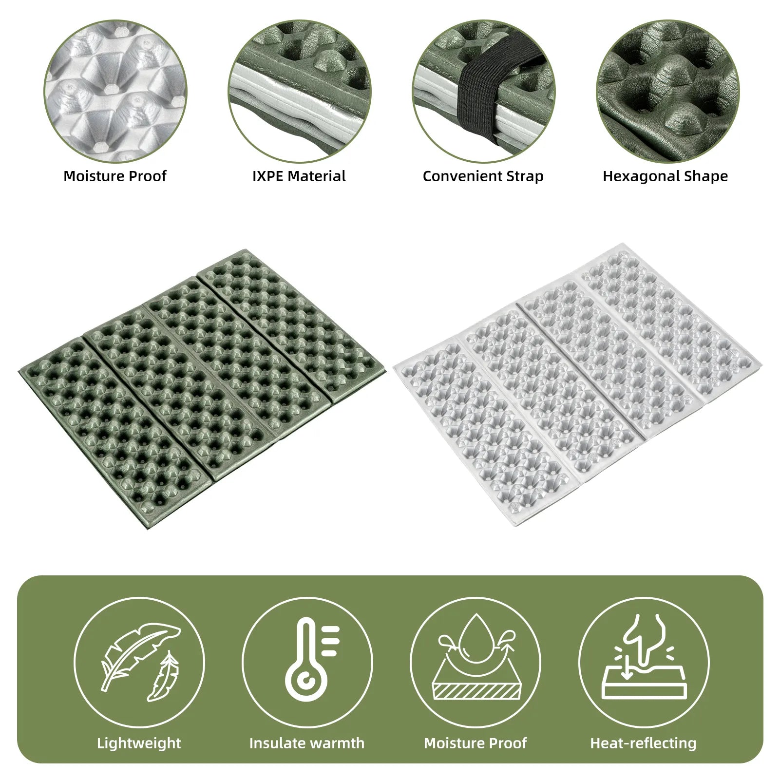Folding Seat Pad Mat with Foam for Hiking &amp; Camping,  Lightweight &amp; Portable