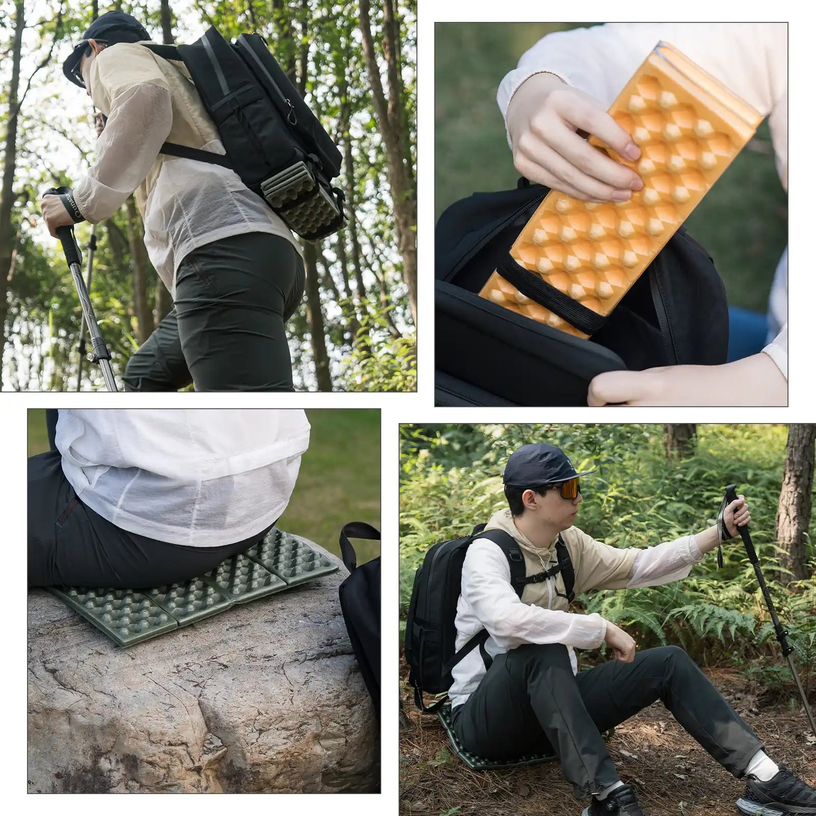 Folding Seat Pad Mat with Foam for Hiking &amp; Camping,  Lightweight &amp; Portable