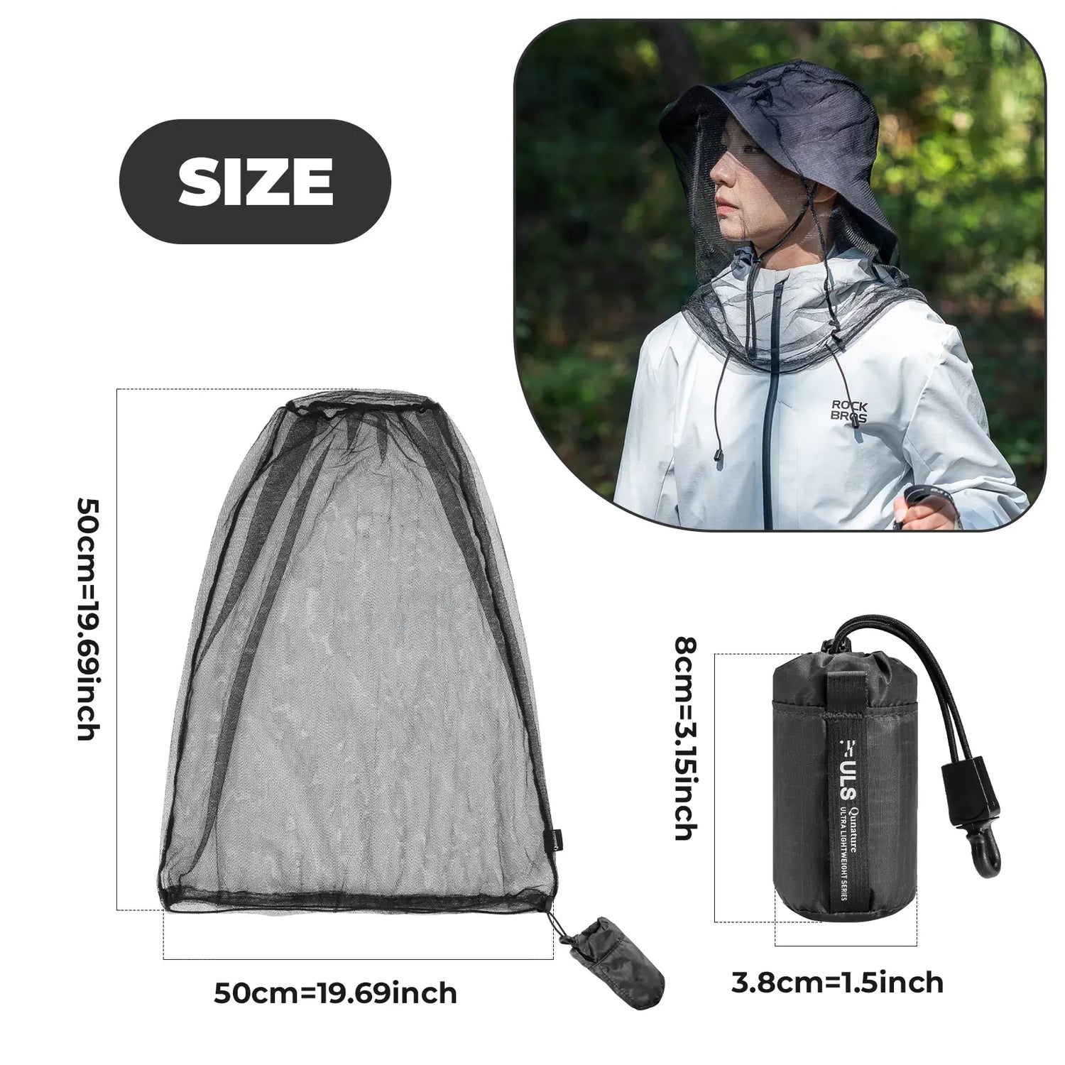 Mosquito Head Net Mesh for Hiking &amp; Outdoors
