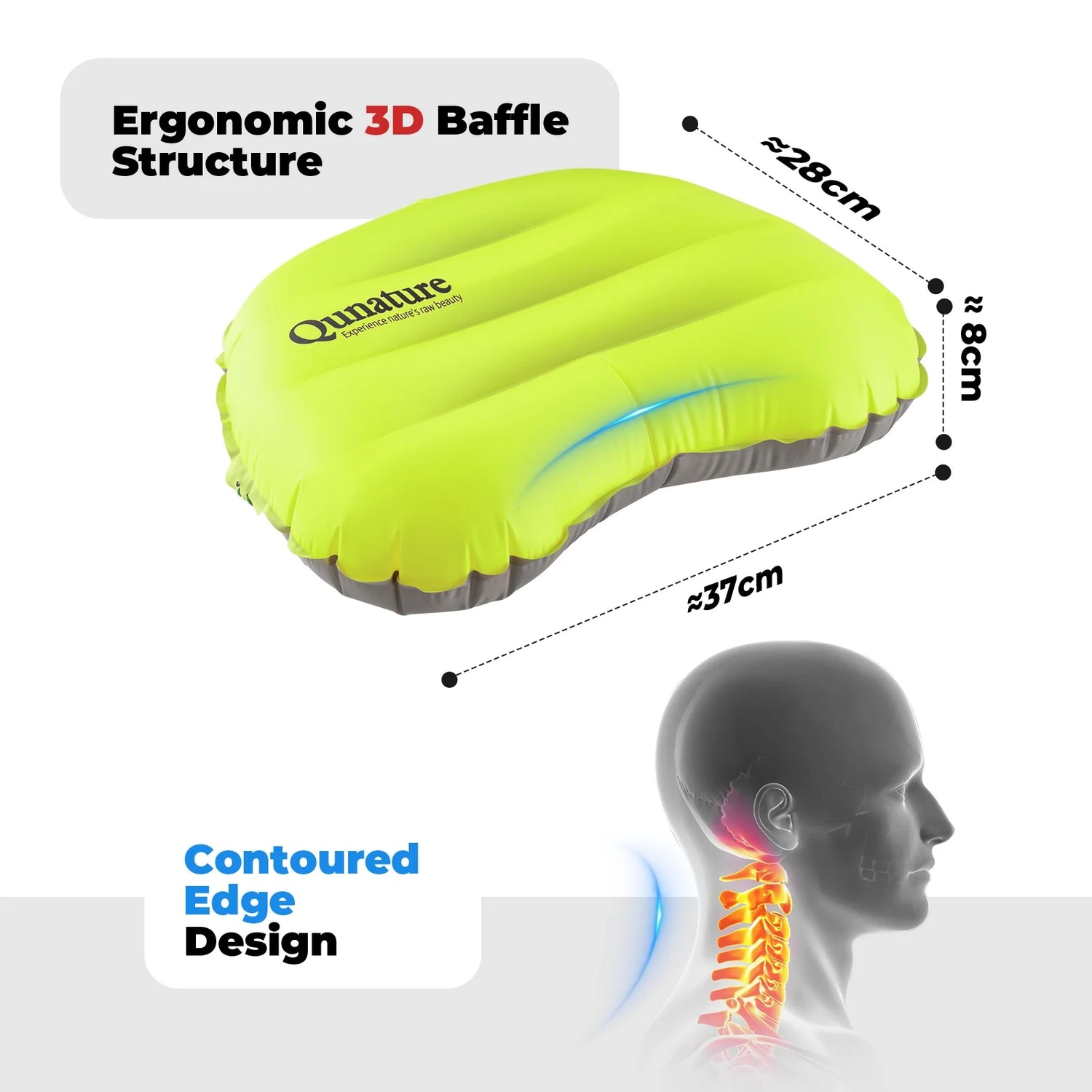 Ultralight Inflatable Camping Pillow for Neck Lumbar Support &amp; Hiking Sleeping