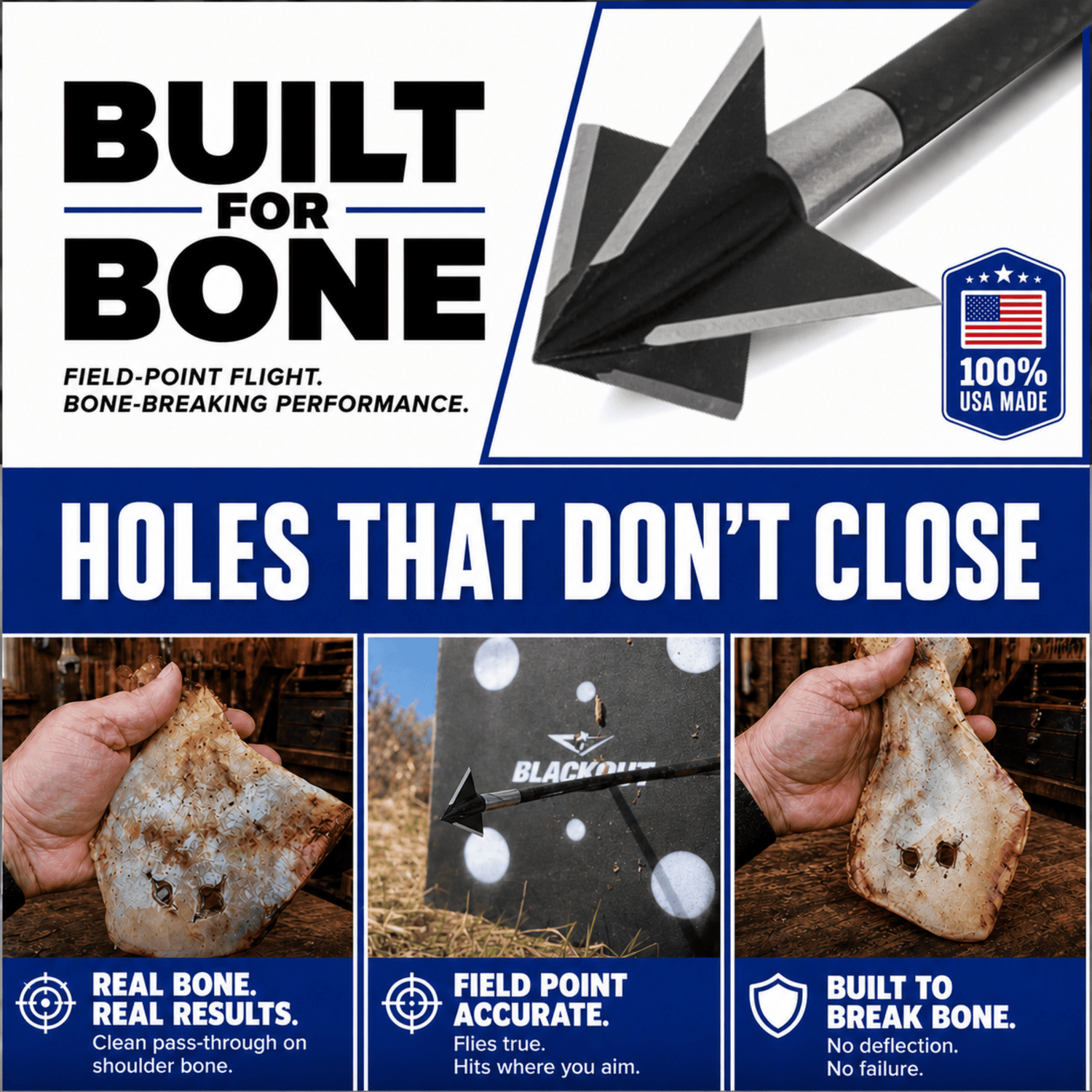 TOTA | 175 grain XL broadhead | 1-3/16-inch solid | fixed blade