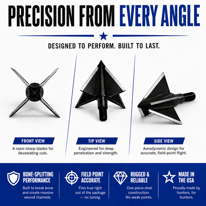 TOTA | 175 grain XL broadhead | 1-3/16-inch solid | fixed blade
