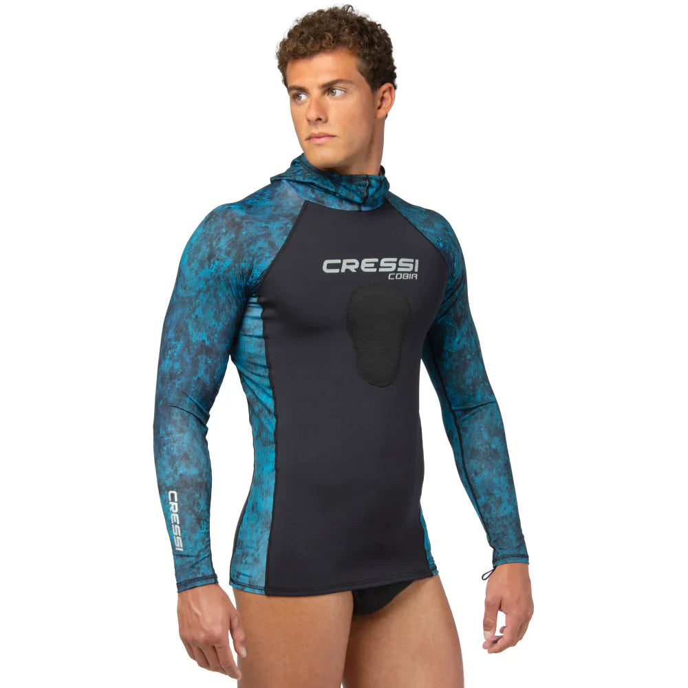 Cressi Cobia Lycra Rash Guard Top - Blue Camo